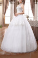 White Halter Illusion Ball Gown Beading Embroidery Dress for Wedding