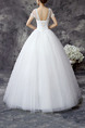 White Sweetheart Illusion Ball Gown Beading Tiered Embroidery Dress for Wedding