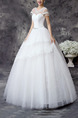 White Sweetheart Illusion Ball Gown Beading Tiered Embroidery Dress for Wedding