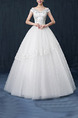 White V Neck Ball Gown Beading Dress for Wedding