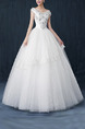 White V Neck Ball Gown Beading Dress for Wedding