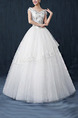 White V Neck Ball Gown Beading Dress for Wedding
