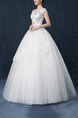 White V Neck Ball Gown Beading Dress for Wedding