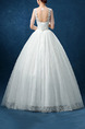 White V Neck Ball Gown Appliques Beading Embroidery Dress for Wedding