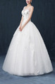 White Sweetheart Illusion Ball Gown Beading Embroidery Dress for Wedding