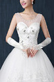 White Sweetheart Illusion Ball Gown Beading Embroidery Dress for Wedding