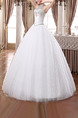 White Halter Ball Gown Beading Dress for Wedding