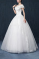 White Off Shoulder Ball Gown Beading Embroidery Dress for Wedding