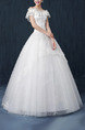 White Off Shoulder Ball Gown Beading Embroidery Dress for Wedding