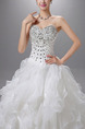 Strapless Ball Gown Ruffle Beading