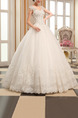 White V Neck Ball Gown Beading Embroidery Dress for Wedding