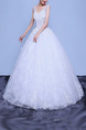 White V Neck Ball Gown Embroidery Appliques Dress for Wedding