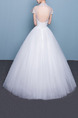 White High Neck Illusion Ball Gown Beading Dress for Wedding