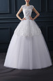 White Jewel Ball Gown Embroidery Appliques Beading Dress for Wedding