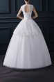 White Jewel Ball Gown Embroidery Appliques Beading Dress for Wedding