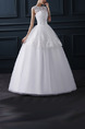 White Jewel Ball Gown Embroidery Appliques Beading Dress for Wedding