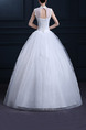 White High Neck Ball Gown Beading Embroidery Dress for Wedding