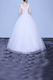 White V Neck Ball Gown Beading Embroidery Appliques Dress for Wedding