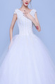 White V Neck Ball Gown Beading Embroidery Appliques Dress for Wedding