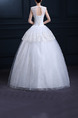 White Jewel Illusion Ball Gown Embroidery Beading Dress for Wedding