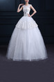 White Jewel Illusion Ball Gown Embroidery Beading Dress for Wedding