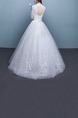 White High Neck Ball Gown Embroidery Beading Dress for Wedding