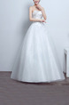 White Sweetheart Ball Gown Beading Embroidery Appliques Dress for Wedding