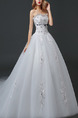 White Sweetheart Ball Gown Beading Embroidery Dress for Wedding