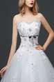 White Sweetheart Ball Gown Beading Embroidery Dress for Wedding