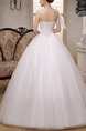 White Sweetheart One Shoulder Ball Gown Beading Embroidery Appliques Dress for Wedding