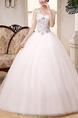 White Sweetheart One Shoulder Ball Gown Beading Embroidery Appliques Dress for Wedding