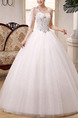 White Sweetheart One Shoulder Ball Gown Beading Embroidery Appliques Dress for Wedding