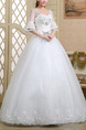 White Sweetheart Illusion Ball Gown Embroidery Beading Dress for Wedding