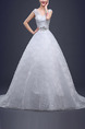 White V Neck Ball Gown Embroidery Beading Dress for Wedding