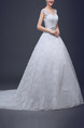 White V Neck Ball Gown Embroidery Beading Dress for Wedding