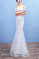 White Strapless Mermaid Embroidery Dress for Wedding