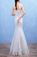 White Strapless Mermaid Embroidery Dress for Wedding