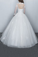 White Illusion Jewel Ball Gown Embroidery Beading Dress for Wedding