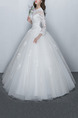 White Illusion Jewel Ball Gown Embroidery Beading Dress for Wedding