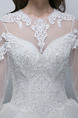 White Illusion Jewel Ball Gown Embroidery Beading Dress for Wedding