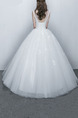 White Illusion Ball Gown Embroidery Beading Dress for Wedding