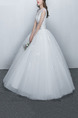 White Illusion Ball Gown Embroidery Beading Dress for Wedding