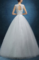 White V Neck Ball Gown Beading Embroidery Dress for Wedding