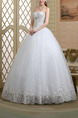 White Sweetheart Ball Gown Embroidery Beading Dress for Wedding