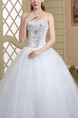 White Sweetheart Ball Gown Embroidery Beading Dress for Wedding