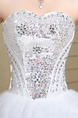 White Sweetheart Ball Gown Embroidery Beading Dress for Wedding