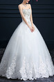 White Sweetheart Ball Gown Beading Embroidery Appliques Dress for Wedding