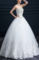 White Sweetheart Ball Gown Beading Embroidery Appliques Dress for Wedding