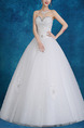 White Sweetheart Ball Gown Beading Embroidery Dress for Wedding