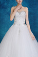 White Sweetheart Ball Gown Beading Embroidery Dress for Wedding